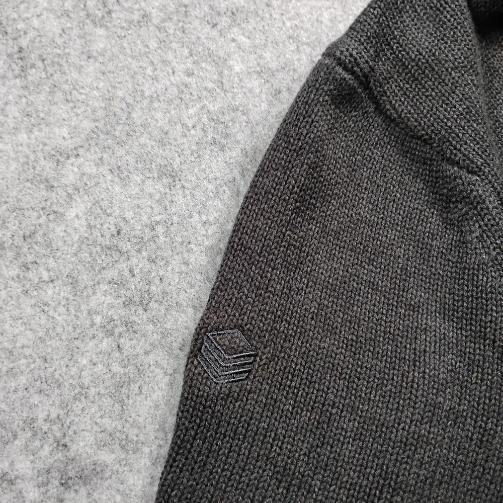 Quince Organic Cotton Quarter Zip Sweater Men's Large Charcoal Gray Pullover